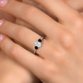 thumbnail image 4 of Gem Stone King 925 Sterling Silver White Topaz and Black Onyx Engagement Ring for Women | 1.26 Cttw | Oval 7X5MM | Gemstone November Birthstone | Size 7, 4 of 6