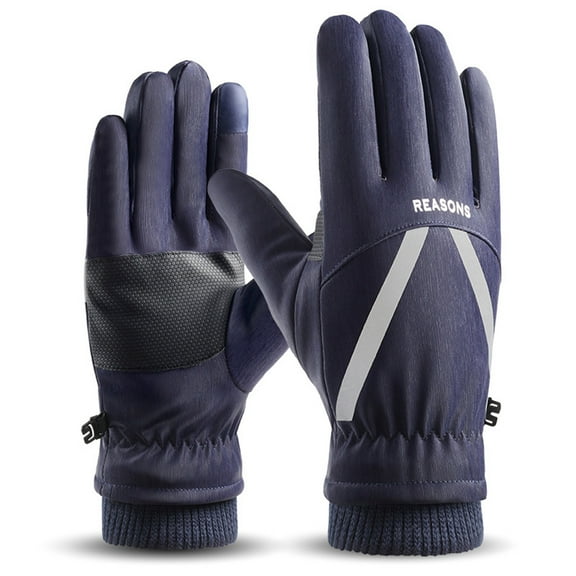 Lilgiuy Winter Gloves for Men Touch-Screen Windproof Warm Anti-Slip Cold Weather Mittens for Cycling Hiking Running