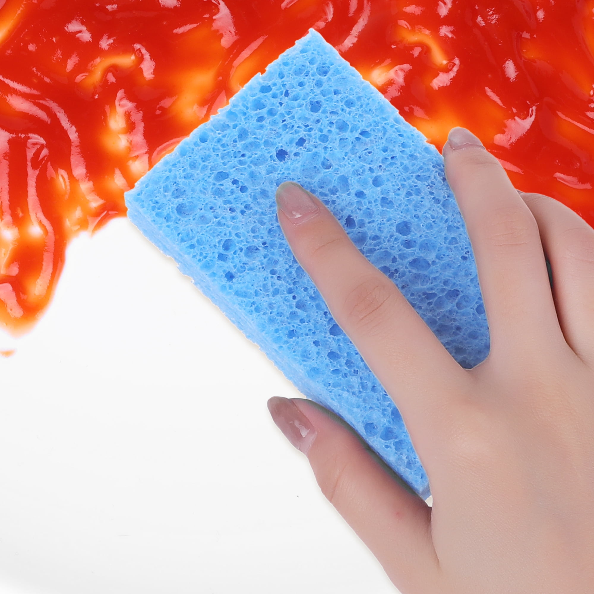 Unique Bargains 6 Pack Scrub Sponge Bulk Sponges Sponges Blue