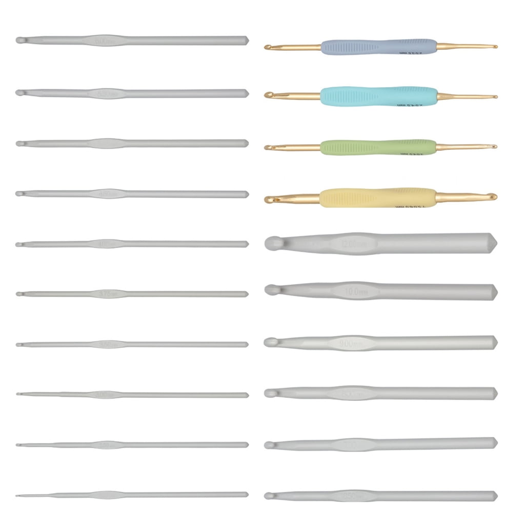 1 Set Single Head Crochet Needle Set Ergonomical Crochet Hook Double Head Knitting Needle Crochet Supplies for Craft