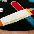 thumbnail image 3 of SAFAVIEH Carousel Kids Caroline Airplanes Area Rug, Black/Ivory, 5'3" x 5'3" Round, 3 of 11