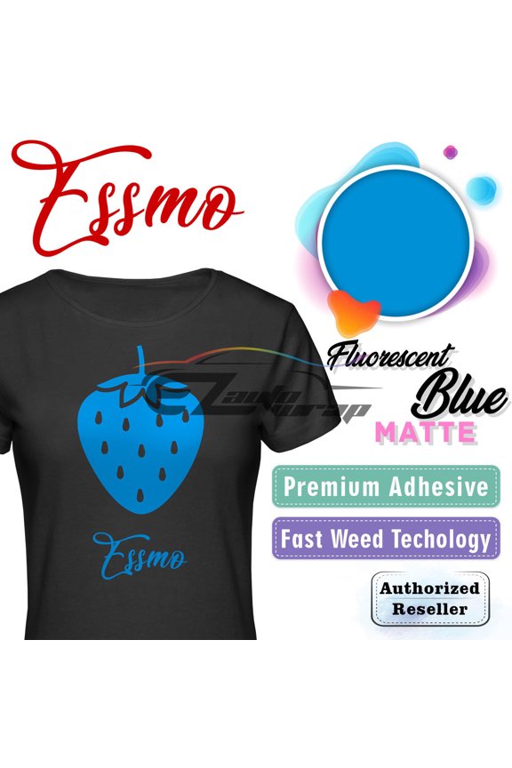 Fluorescent Blue Matte Solid Heat Transfer Vinyl HTV Sheet T-Shirt 20" Wide Iron On Heat Press DP30 20"x480"