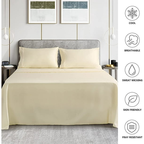 AIMTYD Bed Sheet Set 400 Thread Count Cotton California King