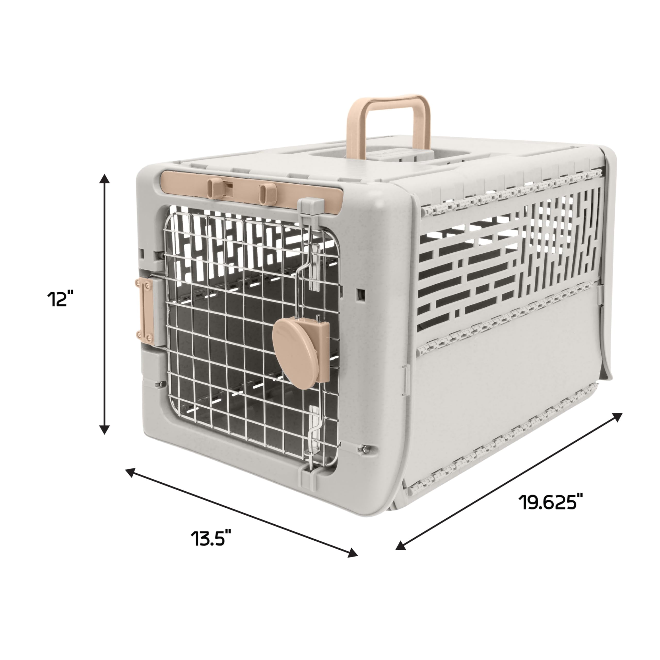 Collapsible X-small Pet Travel Carrier (tan)  Hard-sided Kennel For Small Dogs Puppies Cats Kittens Animals Up To 20lbs Washable Home & Outdoor Crate 19.6"l X 13.5"w 12"h