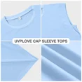 thumbnail image 6 of Uvplove Cap Sleeve Tops for Women Summer Top Basic Tee Shirts Casual Tank Loose Fit 2025 Fashion light blue-2xl, 6 of 12