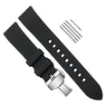 thumbnail image 1 of Correa de reloj de silicona con hebilla de metal, correa deportiva con cierre de mariposa, correa de reloj de pulsera 22MM, 1 of 10