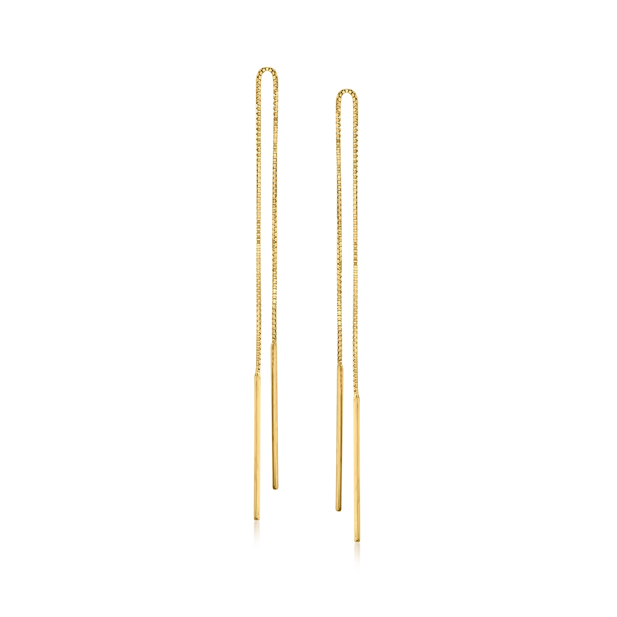 Ross Simons 14kt Yellow Gold Linear Bar Drop Threader Earrings Walmart Com