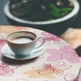 thumbnail image 3 of Ambesonne Soft Pink Fitted Round Tablecloth, Flowers Boho Neutral Art, 45"- 56" Diameter, Cream Peach Soft Pink, 3 of 5