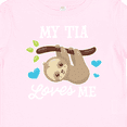 thumbnail image 4 of Inktastic My Tia Loves Me with Sloth and Hearts Boys or Girls Baby T-Shirt, 4 of 5
