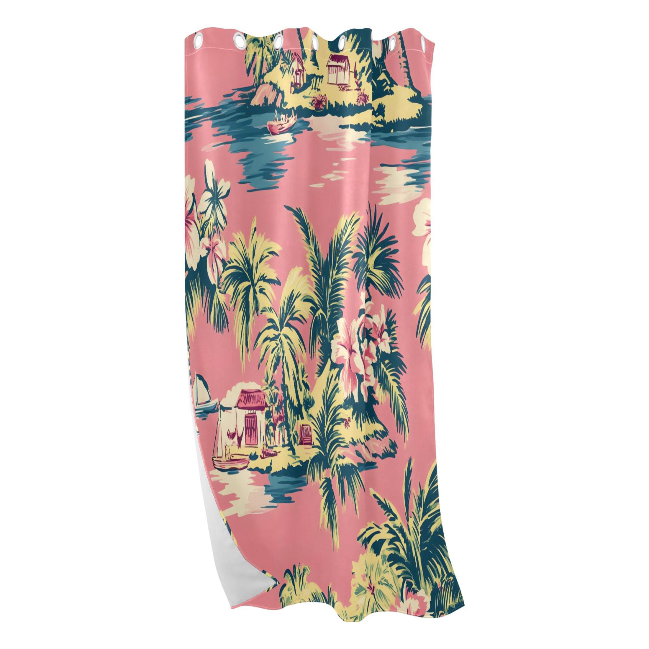 Vintage Palm Tree Blackout Curtains 84"x52" Thermal Insulated Curtain 1 Panel