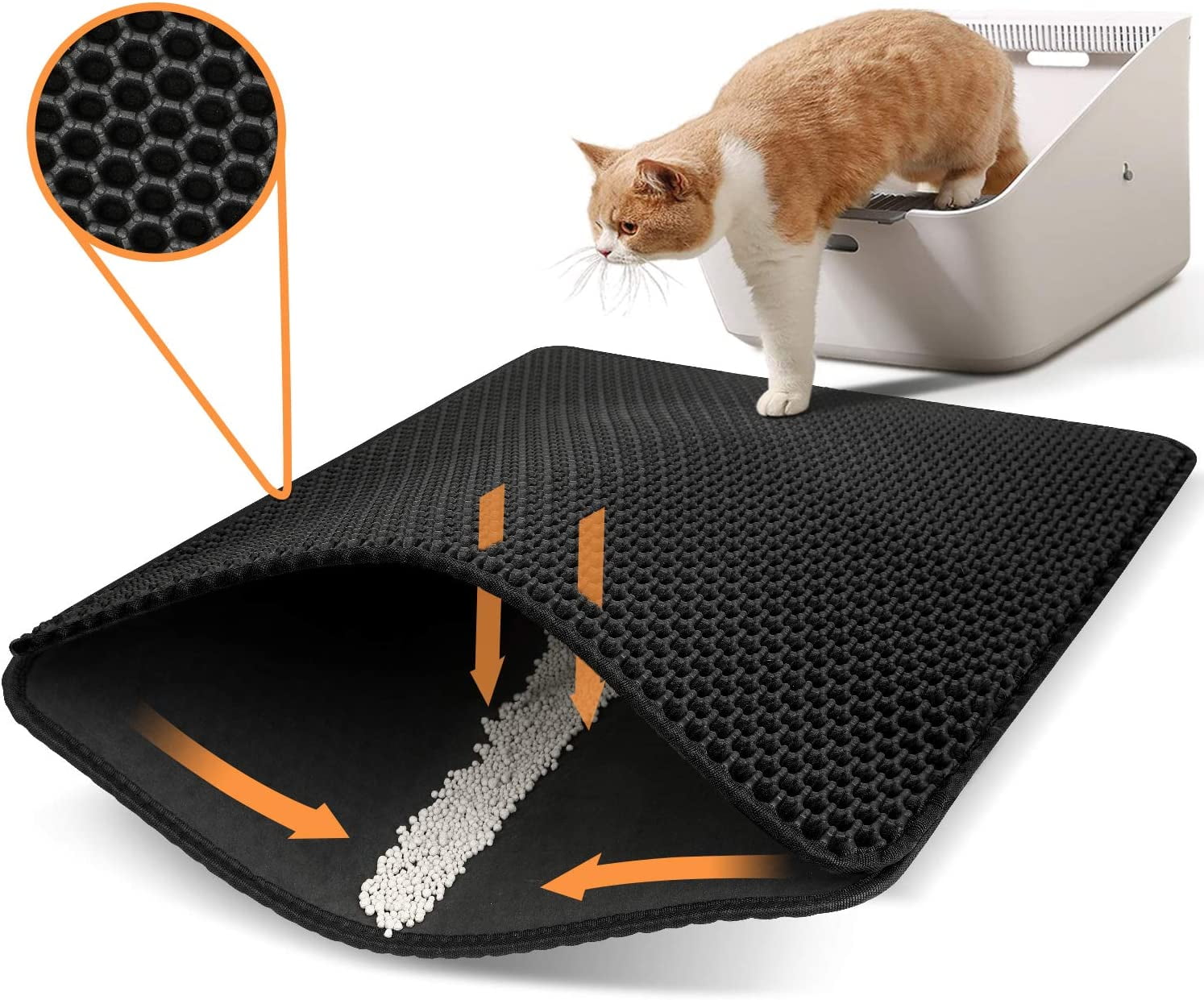 springen verkoopplan Canberra Cat Litter Mat Trapper - Honeycomb Double Layer Tapis Litiere Chat -Traps  Messes, Easy Clean and Durable, Non Toxic Trapper Rug Suitable for Litter  Tray (Black) - Walmart.com