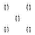 thumbnail image 3 of Qarigey Pendientes clásicos occidentales Pintura de aleación Bohemio Ligero Exquisito Moda Atractivo Colgantes de oreja Joyería negro negro 5Conjunto, 3 of 6