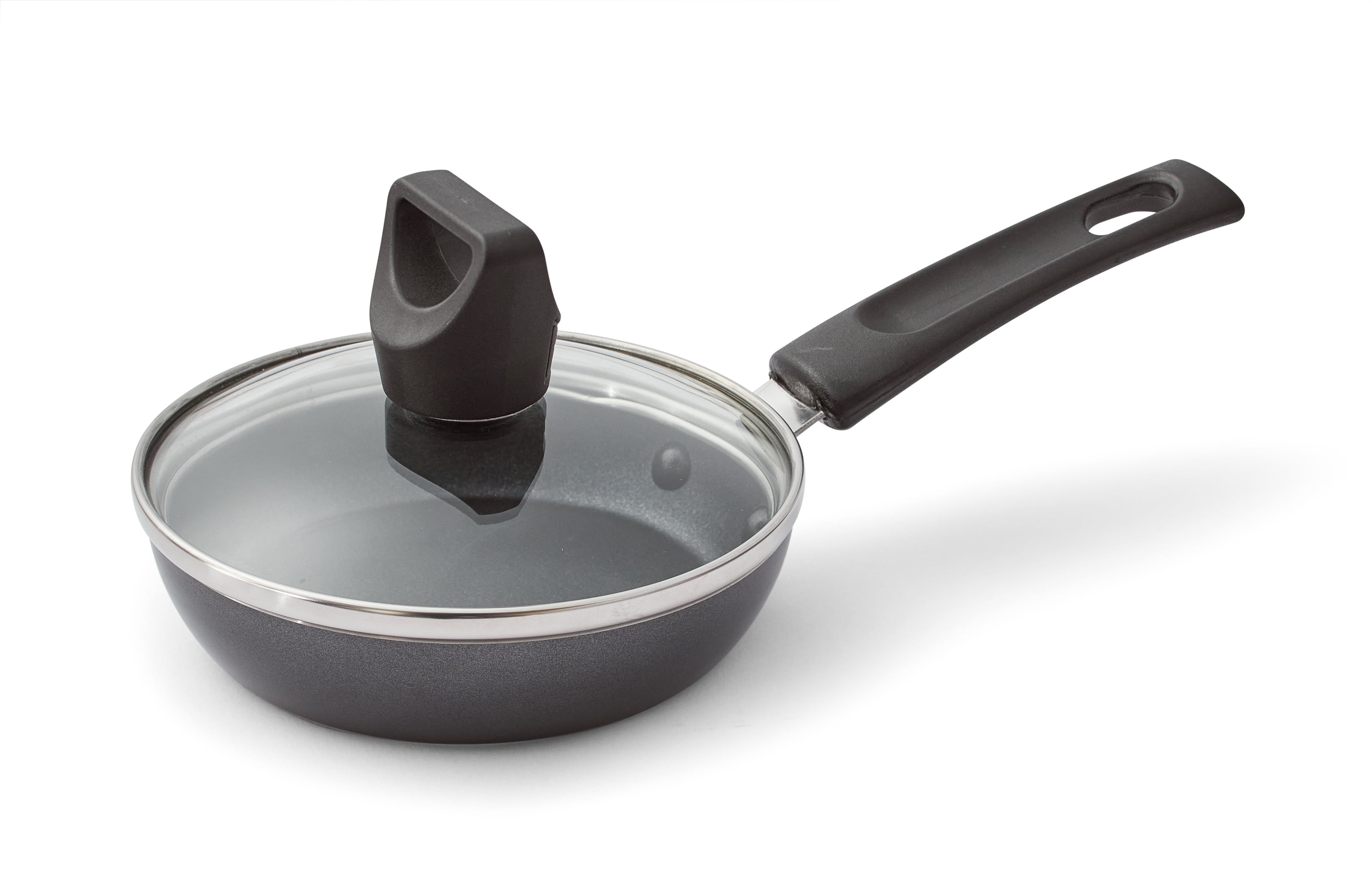 (4 pack) T-fal Easy Care Nonstick Cookware, Covered One Egg Wonder Fry Pan, 4.5 inch, Black