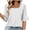 White, variant on Staron Summer Blouses for Women Casual Polka Dot Square Neck Lace Short Sleeve Fashion Top, White XL
