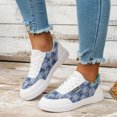 thumbnail image 2 of Rokment Womens Distressed Checkered Denim Platform Fashion Sneakers Casual Canvas Lace up Low Top Walking Flat Tennis Skate Shoes Spring Fall, 2 of 5