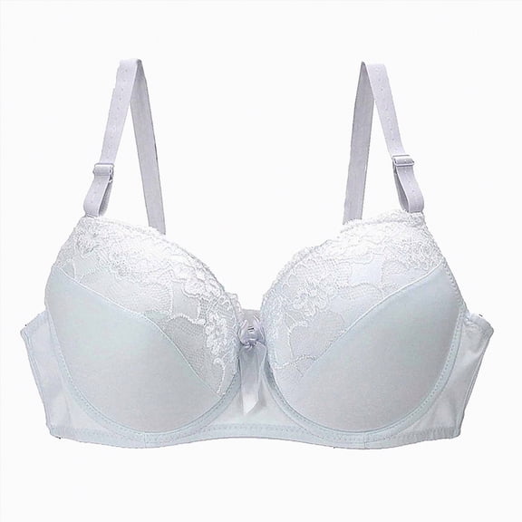 Yindaity Women'S Bra Women's Wireless Jelly Bra, Lift Supportive Full Coverage Plus Size Comfort Deep V Everyday Bra(White,95E)