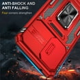 thumbnail image 3 of Rugged Case for Samsung Galaxy A32 5G, Sliding Lens Camera Cover Protection Ring Stand Compatible with Magnetic Car Mount Military Grade Shockproof Hybrid Case for Samsung Galaxy A32 5G, Red, 3 of 7