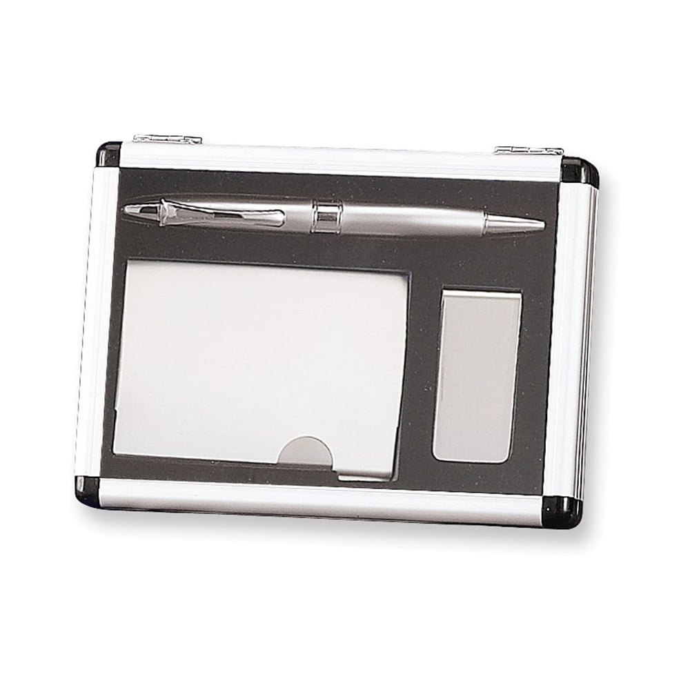 Pen, Business Card Holder and Money Clip Set