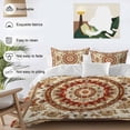 thumbnail image 4 of Burnt Orange Boho Bedding 3 Piece Duvet Cover Set California King, Beige Brown Ethnic Tribe Soft Microfiber Comforter Cover with Zipper Closure & Pillowcases, Wrinkle & FadeResistant Quilt Cover, 4 of 9