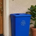 thumbnail image 3 of RW Clean Blue Plastic Recycling Trash Can Lid - Fits 23 gal Slim Trash Can - 22" x 11 1/2" x 3" - 1 count box, 3 of 6