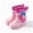 Pink, variant on Xfvqtps Kids Rain Boots Waterproof Thick Soled Non-Slip Cute Dinosaur Pattern Garden Mid Calf Boots for Toddler Boys and Girls