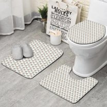 White Bigfoot and Pine Tree Pattern Bathroom Rugs Sets 3 Piece,Toilet Cover Set,Absorbent Non Slip Bathroom Mats Sets with U-Shaped Contour Rug Toilet Rug Set