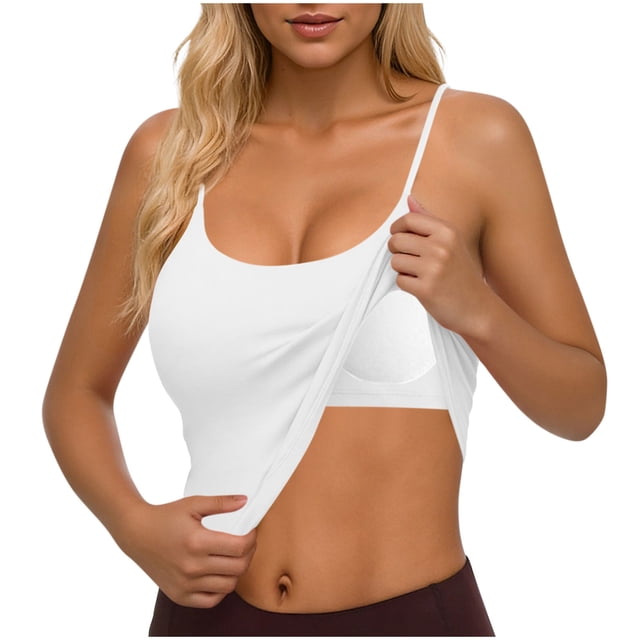 Camisetas de Cuello Sólido sin Mangas para las Mujeres Camisola Moda Casual Camisetas sin Mangas de Cuello en U de Longitud Regular para las Mujeres