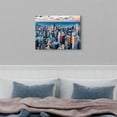 thumbnail image 3 of Chicago Skyline Wall Art USA City Wall Decor for Living Room Blue Chicago Panorama Picture Modern Cityscape Poster Sunset Building Canvas Prints Artwork Bedroom Kitchen Office Home Decorations 12x16, 3 of 6