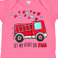 thumbnail image 4 of Inktastic Set My Heart on Fire Valentine Fire Truck with Hearts Boys or Girls Baby Bodysuit, 4 of 5