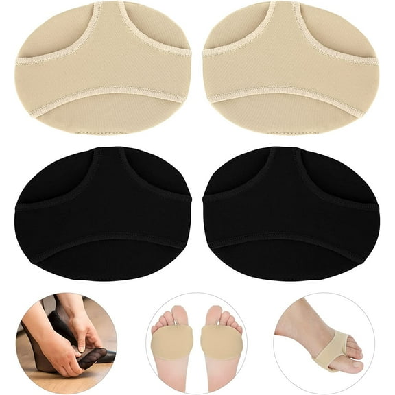 Metatarsal Sleeve with Gel Pads - 2 Pieces - Ball of Foot Cushions with Soft Gel - Fabric Compression - Help Metatarsalgia, Mortons, Neuroma, Calluses Blisters, Diabetic Feet - for Women, Men