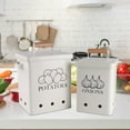 thumbnail image 4 of Pethiy 2-Piece Metal Potato Onion Storage Set, Kitchen Vegetable Bins with Aerating Holes & Lids, Pantry Organizers for Long Shelf Life - White, 4 of 7