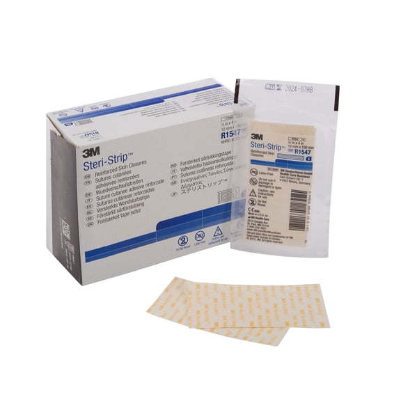 Steri-Strip Closure Reinforced Skin Strip .5 x 4" Sterile R1547, 200 Ct