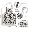 thumbnail image 3 of White Cow Black Shape Pattern Apron-Garden Aprons for Women with Pockets-Cotton Linen Waterproof Kitchen Cooking Gardening Aprons Adjustable for Kitchen,Cooking,BBQ and Salon 33x27 Inch, 3 of 7