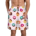thumbnail image 2 of Uemuo Colorful Donuts Pattern Men's Swim Trunks Hawaiian Beach Bathing Suit Swimsuits Beach Quick-Dry Shorts with Pockets-, 2 of 9