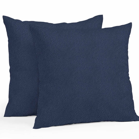 Throw Pillow Covers 20x20 Inch Set of 2, Solid Dark Blue Waterproof Outdoor Pillow Covers, Minimalism Abstract Denim Texture Decorative Cushion Pillowcases for Couch, Sofa, Bed, Garden, Patio