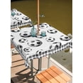 thumbnail image 2 of Outdoor Tablecloth with Umbrella Hole for Patio/Picnic/Party/Camping, Football Sports Waterproof Table Cloth Square Cover Washable, Modern Balls Black White Checkered (60"x 60"), 2 of 9