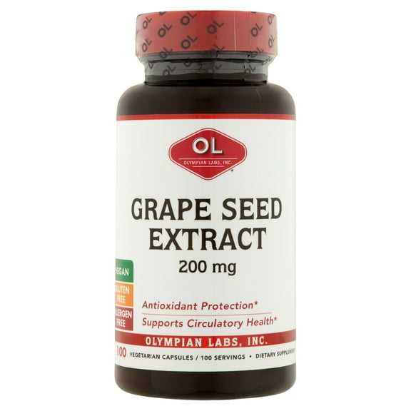 Olympian Labs Grape Seed Extract Vegetarian Capsules, 200 mg, 100 count
