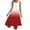 Red, variant on Antinious Women Sleeveless Round Neck Gradient Casual Asymmetric A-Line Long Summer Dress