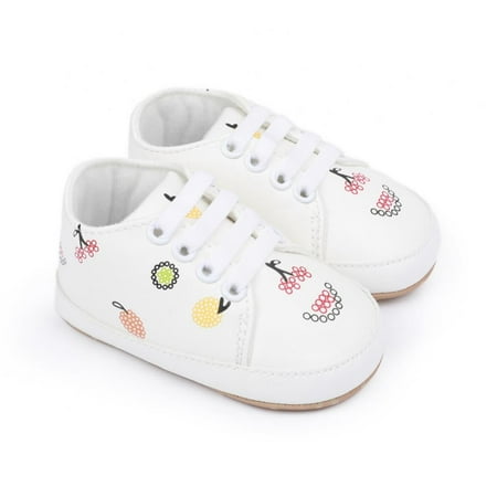 

0-18M Infant Baby Shoes Boys Girls PU Leather Shoes Cozy Non-slip Soft-sole Non-Slip Cartoon Print Toddler Infant Crib First Walkers