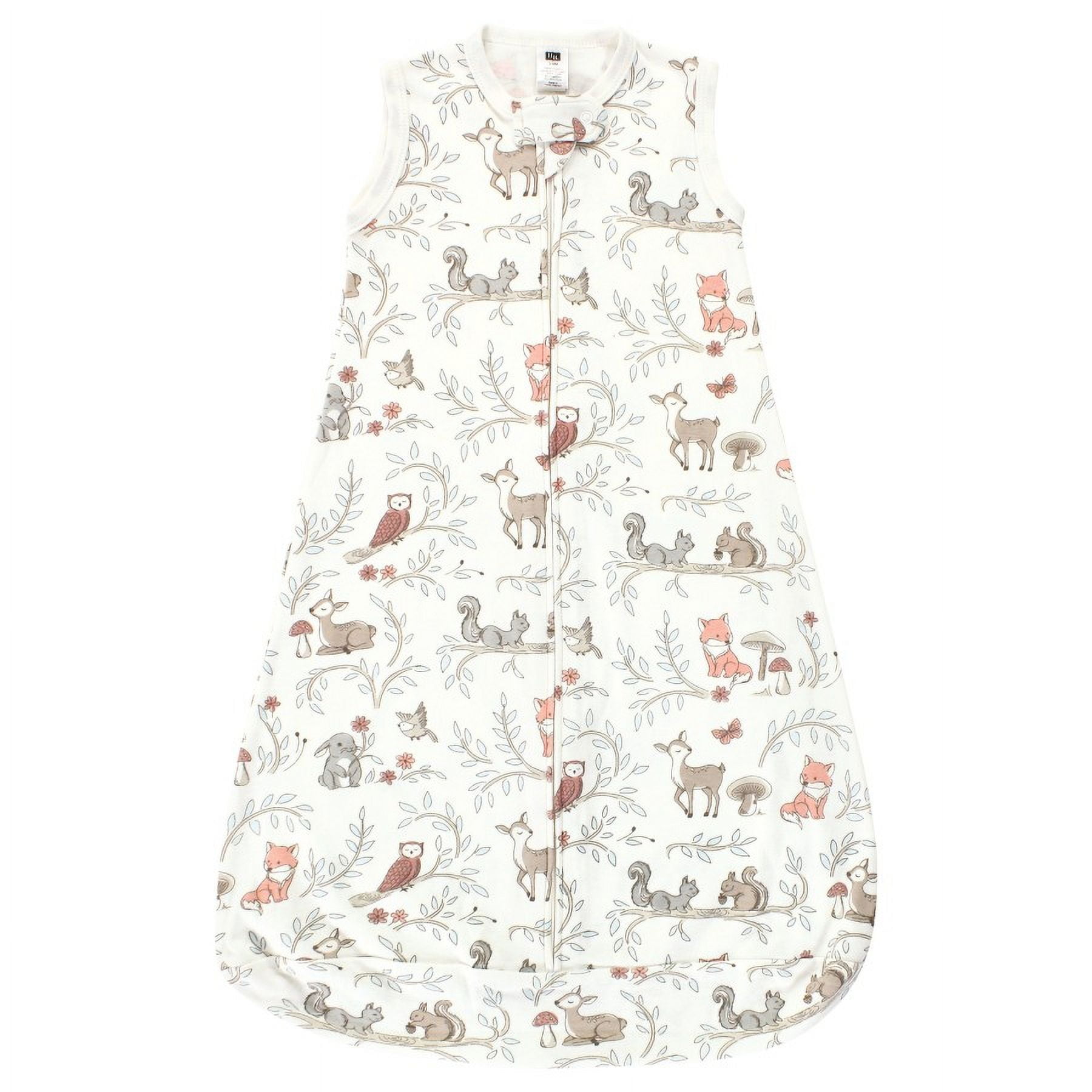 Hudson Baby Infant Girl Cotton Long-Sleeve Wearable Sleeping Bag, Sack, Blanket, Girl Woodland Pals Sleeveless, 12-18 Months