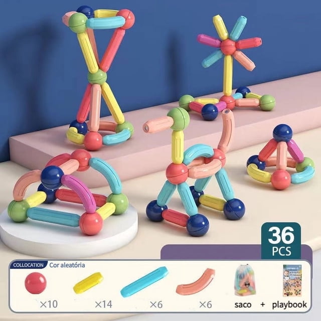 Large Particle Magnetic Building Blocks Magnetic Stick Building Blocks Educational Toys For Children