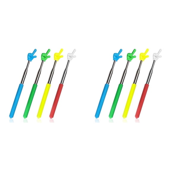 8 Pcs Teacher Pointer Stick Telescoping Hand Pointer Retractable Pointer Finger Reading Aid for Presentation Whiteboard