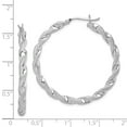 thumbnail image 2 of 925 Sterling Silver Twist 40mm Hoop Earrings - 36mm x 4mm, 2 of 3