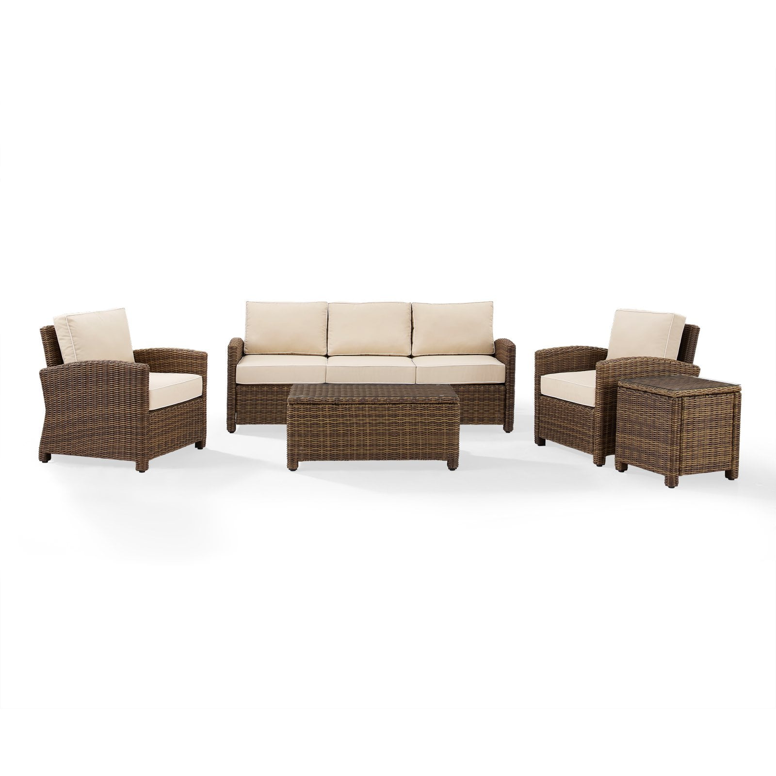 Crosley Furniture Bradenton 5-Piece Outdoor Wicker Sofa Conversation Set with Navy... by Crosley Brands, Inc