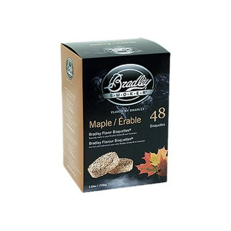 Bradley Smoker Maple Smoking bisquette for barbeque grill for smoker pack of 48 Walmart