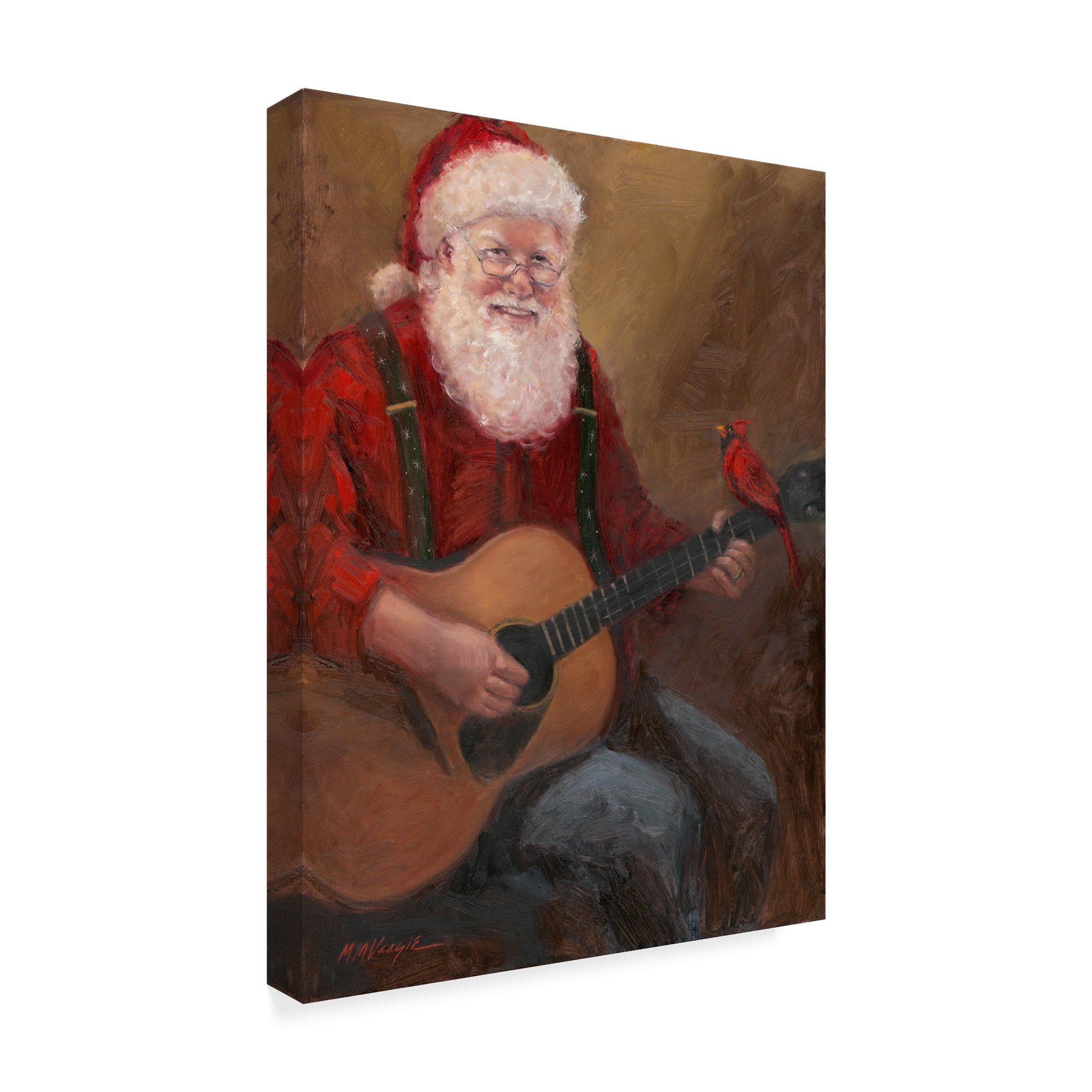 Trademark Fine Art 'Santa With Guitar' Canvas Art by Mary Miller Veazie