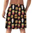 thumbnail image 2 of NICKSUN Shorts de Pyjama Amusants pour Hommes, Bas de Pyjama Courts Doux avec Poches, Fast Food Burger Frites, m, 2 of 6