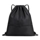 thumbnail image 1 of Unisex Dragskoväska Sport Gym Dagväska Simning Skolryggsäck Strand Rese Shoppingväska Svart Stor Black Large, 1 of 4