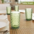 thumbnail image 2 of NANAHuang Vintage Drinking Glass Set of 4,12 oz Embossed Floral Drinkware Set,Green Drinking Glasses Cups Wine Glasses Colored Glassware for Whisky,Beer,Juice,Cocktail,Heavy Duty, 2 of 8