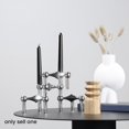 thumbnail image 4 of Candelabro de Plata con Estructura Molecular Metálica, Centro de Mesa, Decoración para Sala de Estar, Regalo, Candelabro para el Hogar, 4 of 7